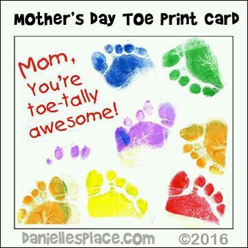 Mother's Day Toe Print Card