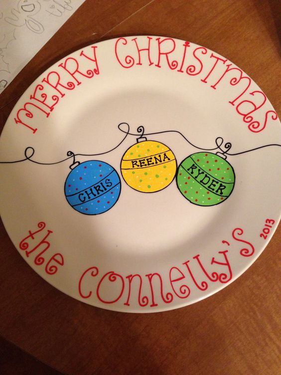 Family Christmas Plate